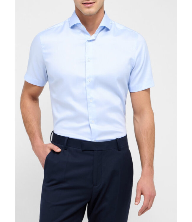 Slim Fit Blue Oxford Short Sleeve Shirt