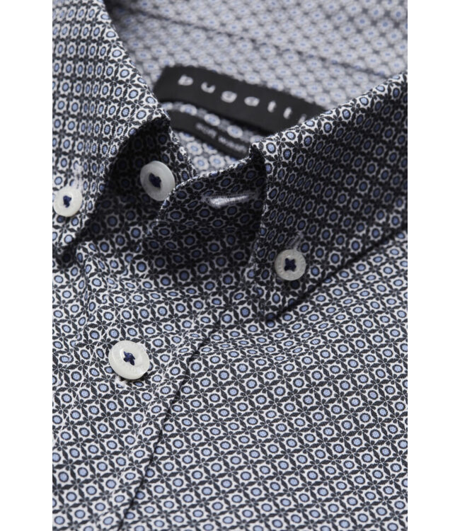 Modern Fit Navy Grey Shirt