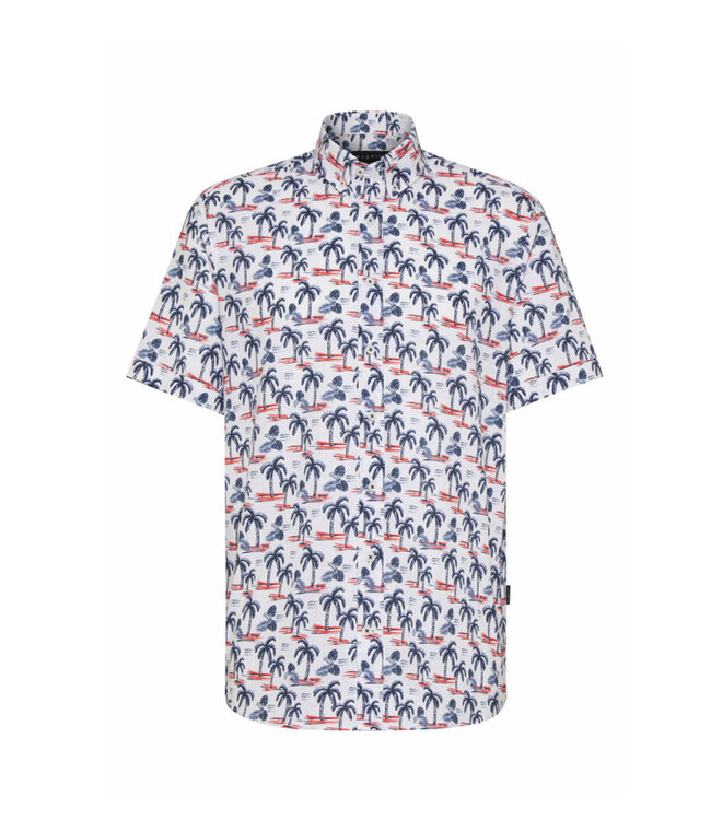 Modern Fit White Palm Tree Shirt