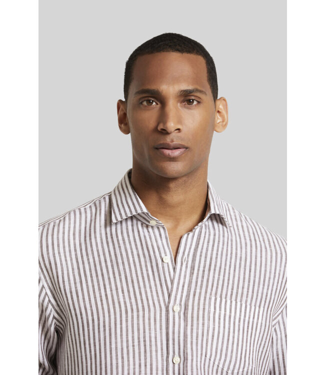 Modern White Brown Striped Shirt
