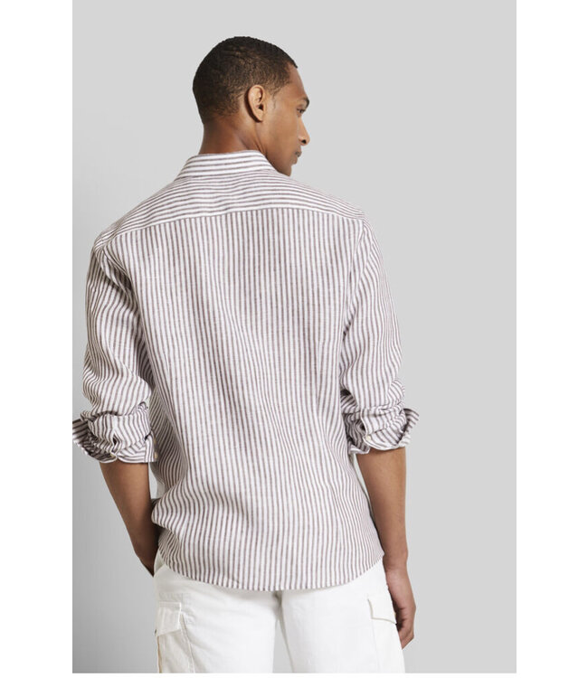Modern White Brown Striped Shirt