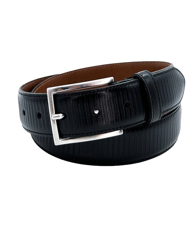 BENCH CRAFT Black Rope Embossed Belt