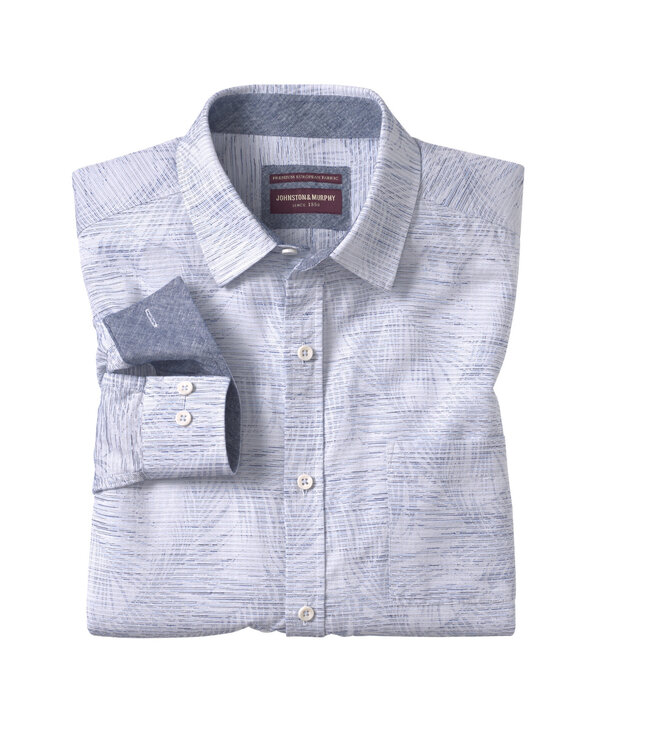 Classic Fit Blue Print Shirt