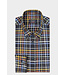 Classic Fit Navy Cotton Plaid Shirt
