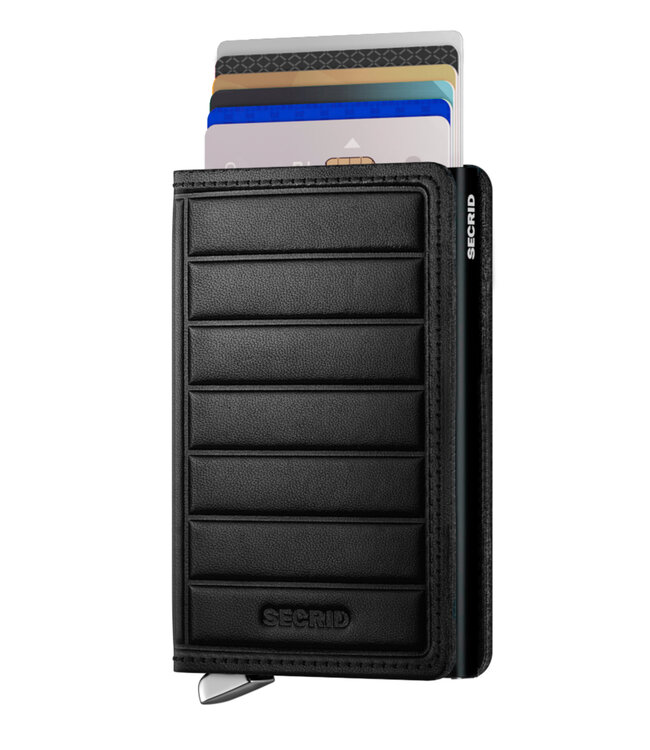 Emboss Lines Black Slimwallet - Premium