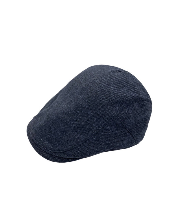 Navy Pique Flat Cap