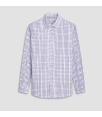 BUGATCHI Modern Fit Air Blue Plaid Shirt