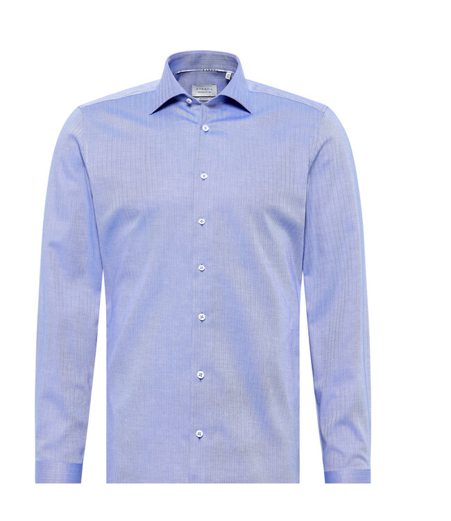 Modern Fit Blue Herringbone Dress Shirt