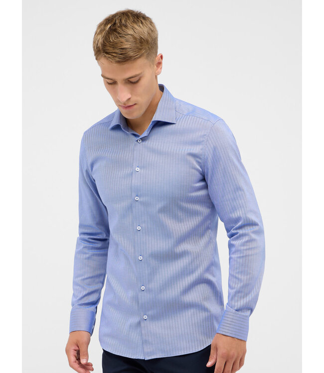 Modern Fit Blue Herringbone Dress Shirt