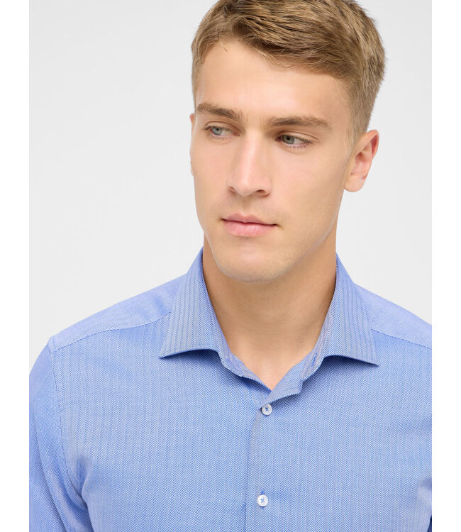 Modern Fit Blue Herringbone Dress Shirt
