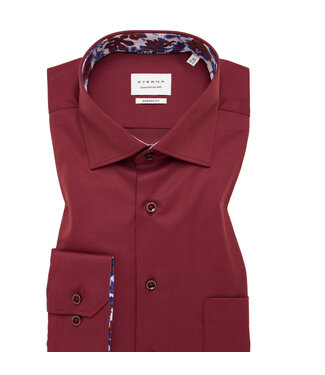 ETERNA Modern Fit Burgundy W/Trim Dress Shirt