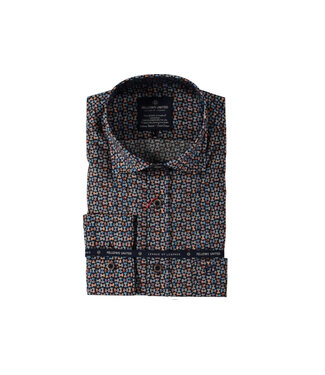 FELLOWS UNITED Modern Fit Navy Bars Shirt