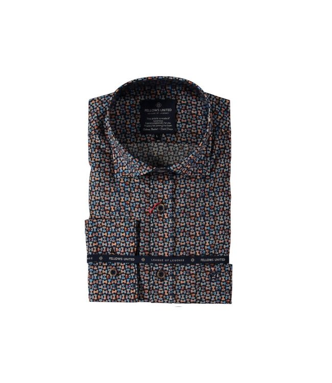 Modern Fit Navy Bars Shirt