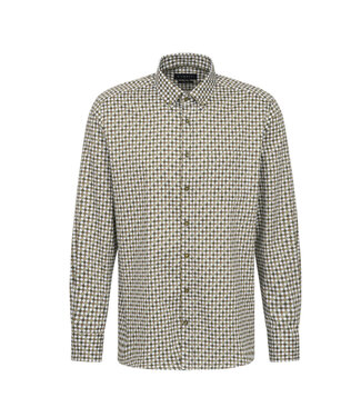 BUGATTI Modern Fit Green Brown Diamond Shirt