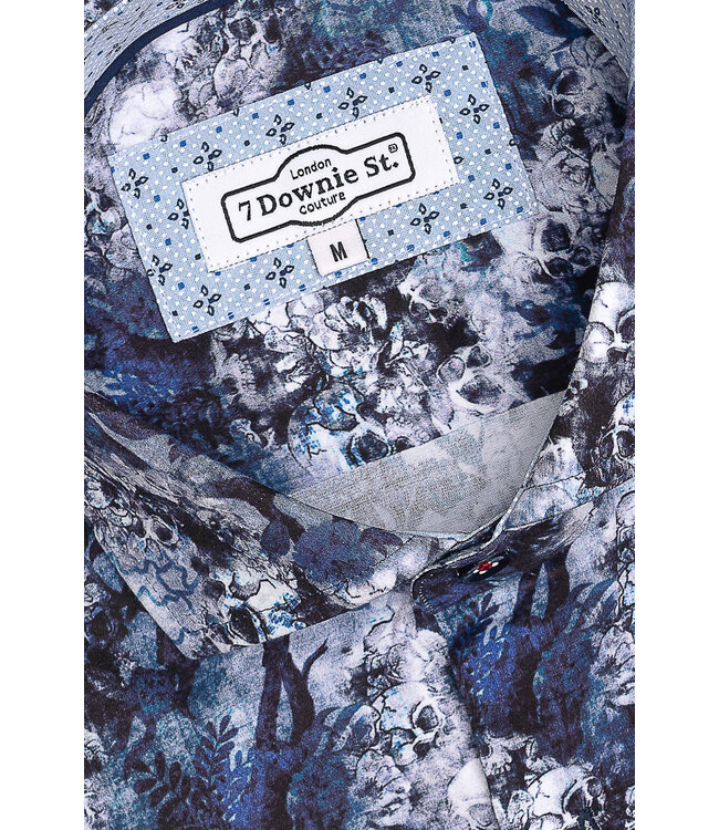 Modern Fit Blue Skull Floral Shirt