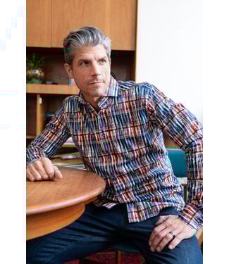 7 DOWNIE Modern Fit Multi Colour Print Shirt