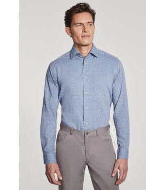 JACK VICTOR Modern Fit Blue Stanton Herringbone Shirt