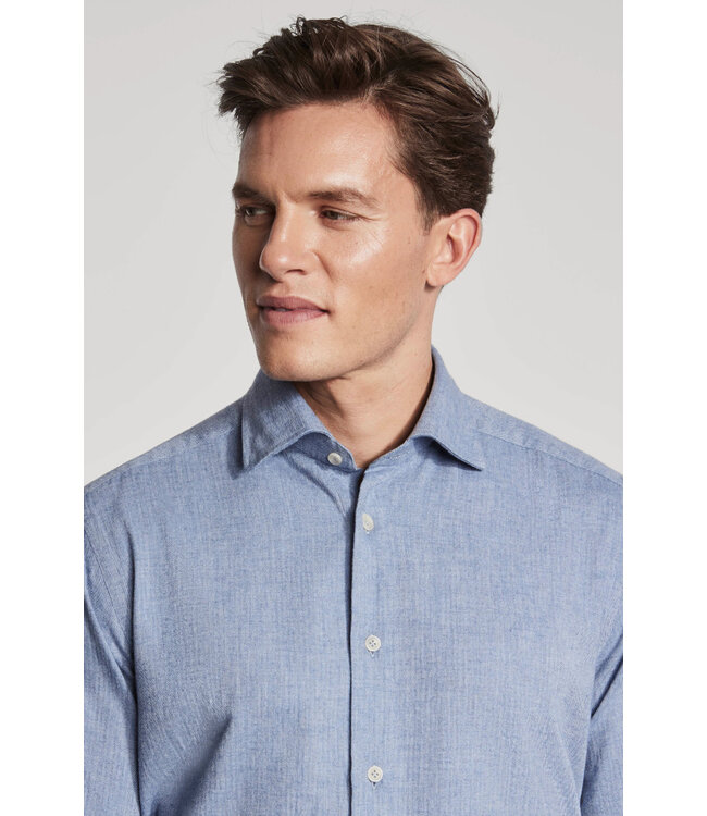 Modern Fit Blue Stanton Herringbone Shirt
