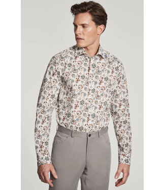 JACK VICTOR Modern Fit Tan Aberdeen Print Shirt