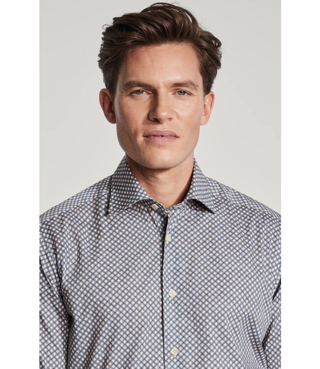 Modern Fit Blue Rosemount Print Shirt