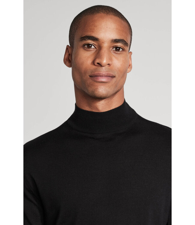 Black Beaudry Mock Neck Sweater