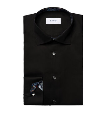 ETON Slim Fit Black Signature Shirt with Trim