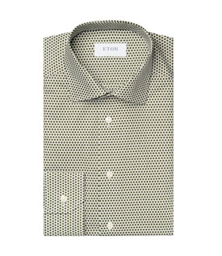 ETON Slim Fit Green Daisy Shirt