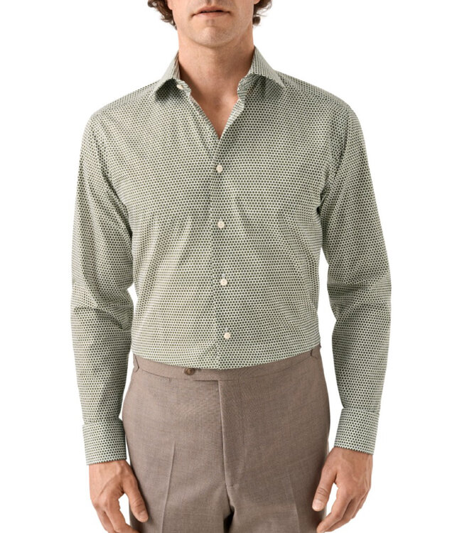 Slim Fit Green Daisy Shirt