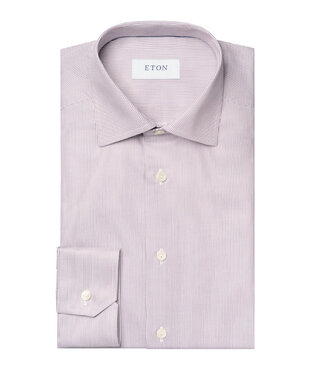 ETON Slim Fit Red Bengal Striped Shirt
