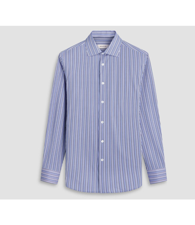 BUGATCHI Modern Fit Blue Striped Shirt