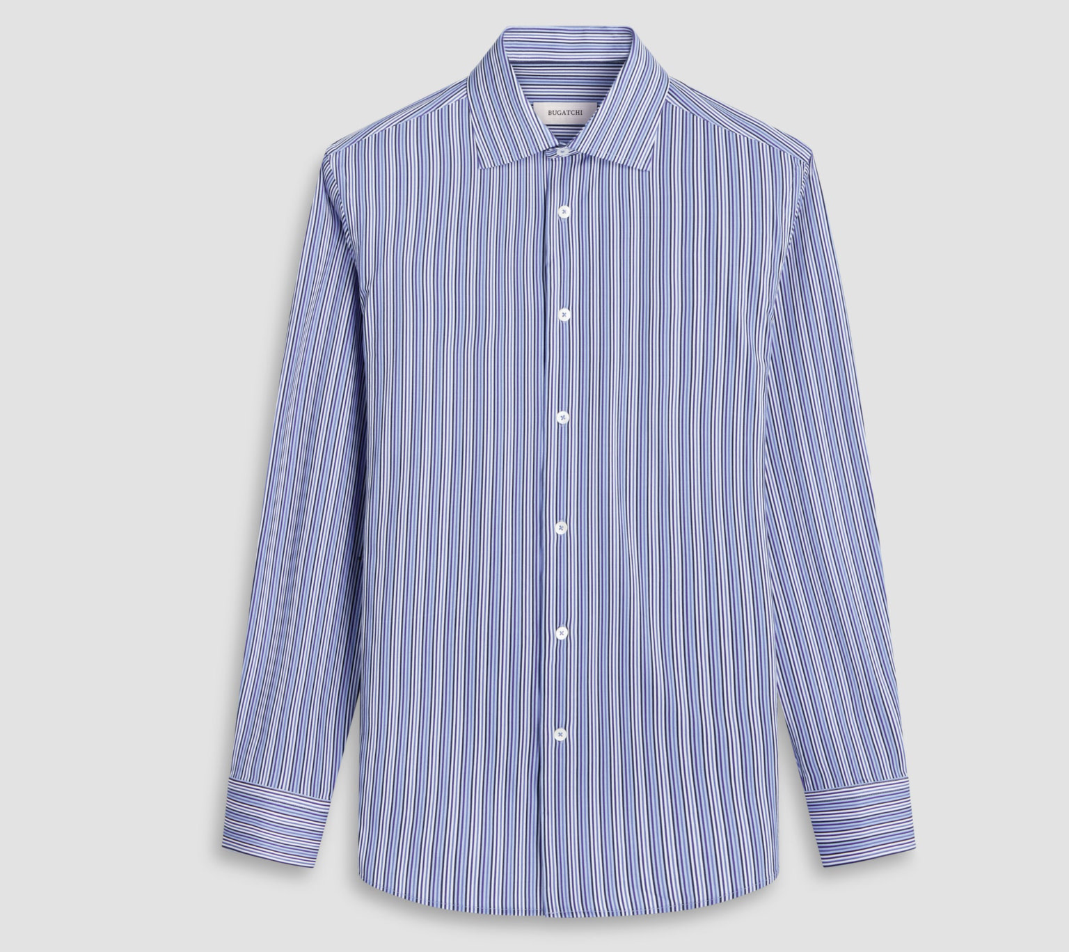 Modern Fit Blue Striped Shirt