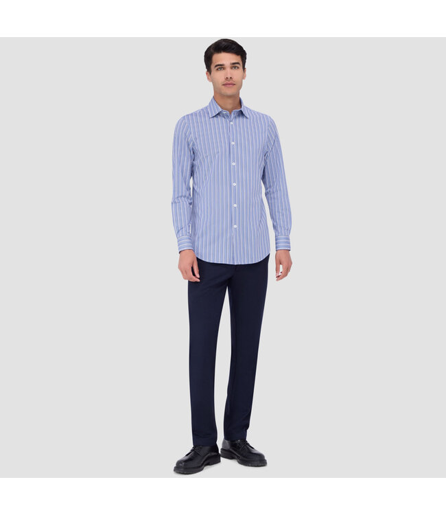 Modern Fit Blue Striped Shirt