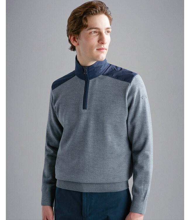 Grey Navy 1/4 Zip