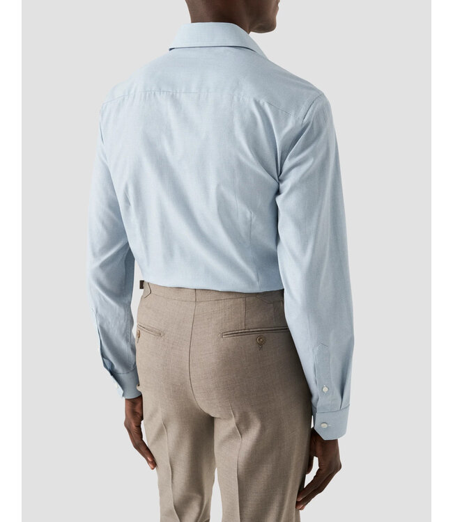 Slim Fit Teal Twill Fine Check Shirt