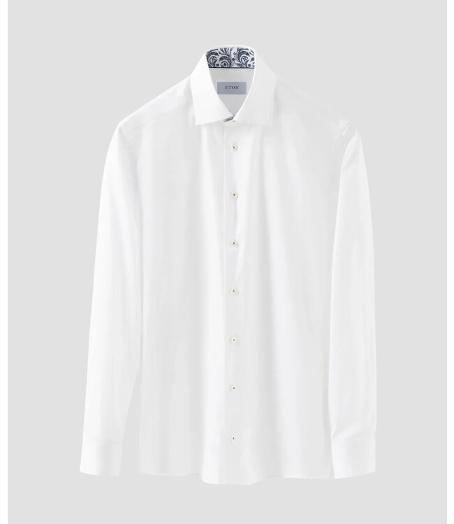 Slim Fit White Signature Shirt with Trim