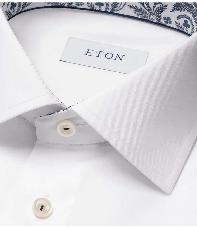 Slim Fit White Signature Shirt with Trim