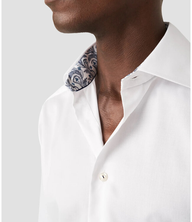 Slim Fit White Signature Shirt with Trim