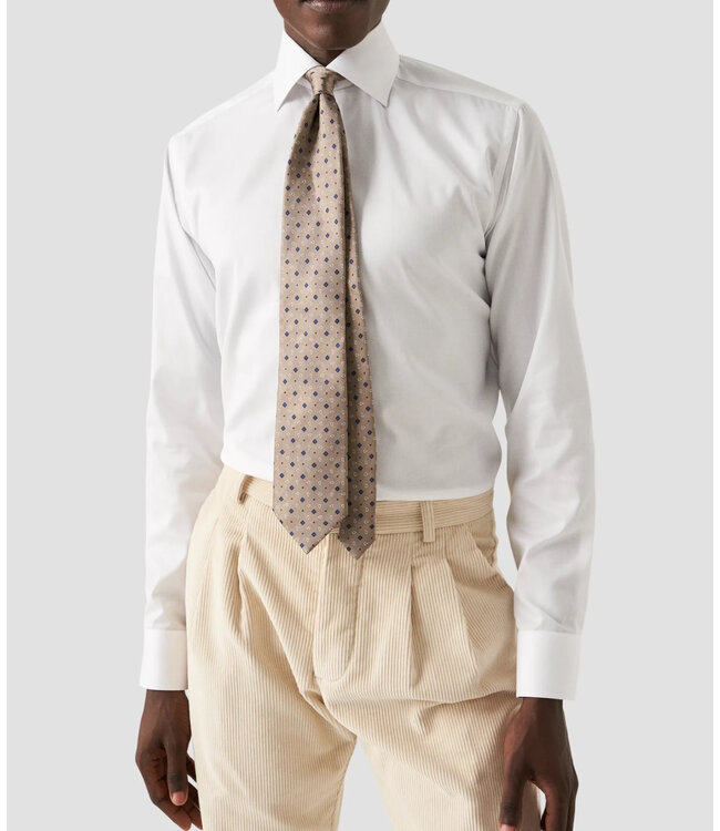 Slim Fit White Signature Shirt with Trim