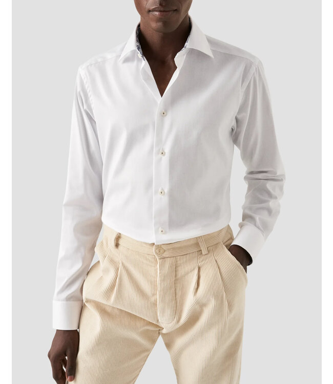 Slim Fit White Signature Shirt with Trim