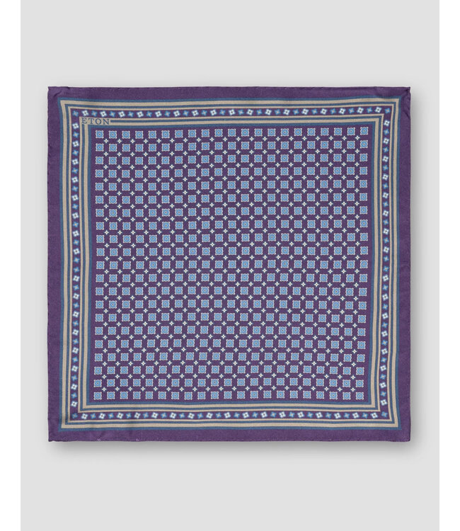 Purple Blue Medallion Pocket Square