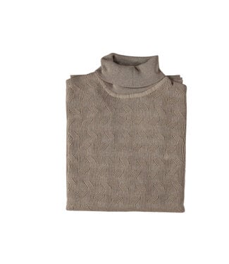 FELLOWS UNITED Mid Brown Coll Pattern Turtleneck