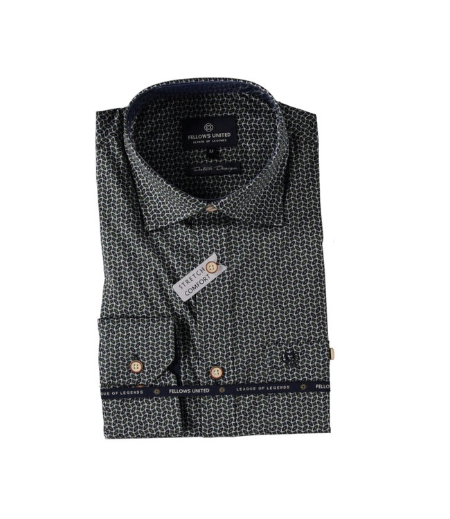 Modern Fit Dark Green Ovals Shirt