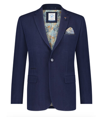 A FISH NAMED FRED Slim Fit Blue Herringbone Sport Coat