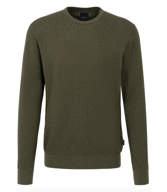 BUGATTI Olive Green Cable Knit Sweater