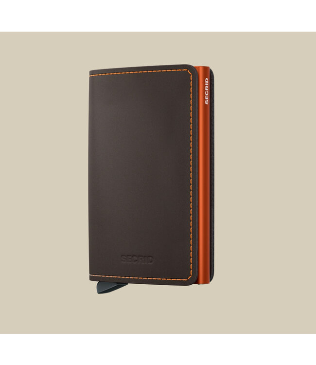 Matte Truffle & Orange Slimwallet