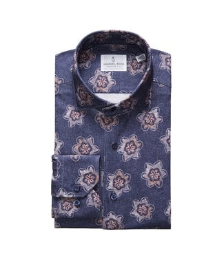 EMANUEL BERG Modern Fit Navy 4 Flex Shirt