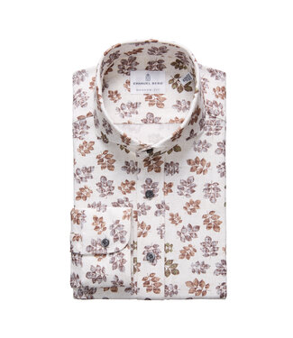 EMANUEL BERG Modern Fit Ecru Fern Shirt