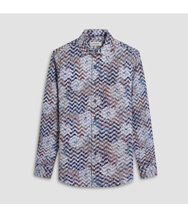 Classic Fit Caramel Chevron Shirt