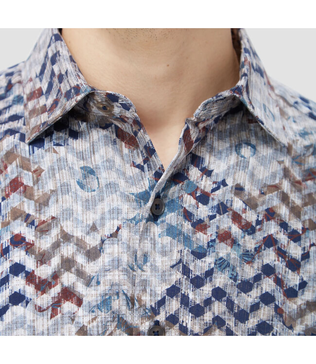 Classic Fit Caramel Chevron Shirt