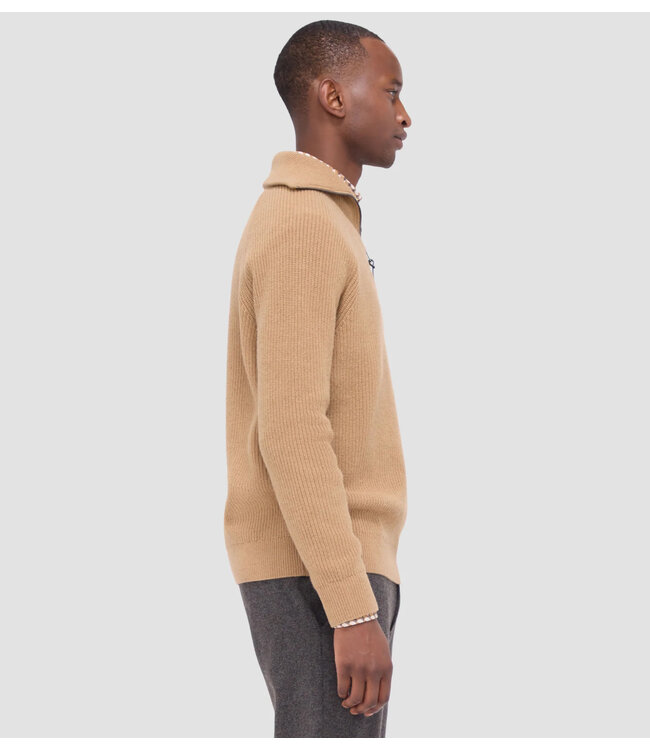 Fisherman Camel 1/4 Zip Sweater
